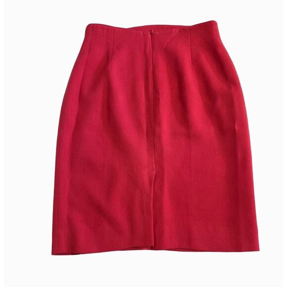 Oscar de la Renta Pink Pencil Wool Skirt with Flaw 10 - Picture 4 of 10